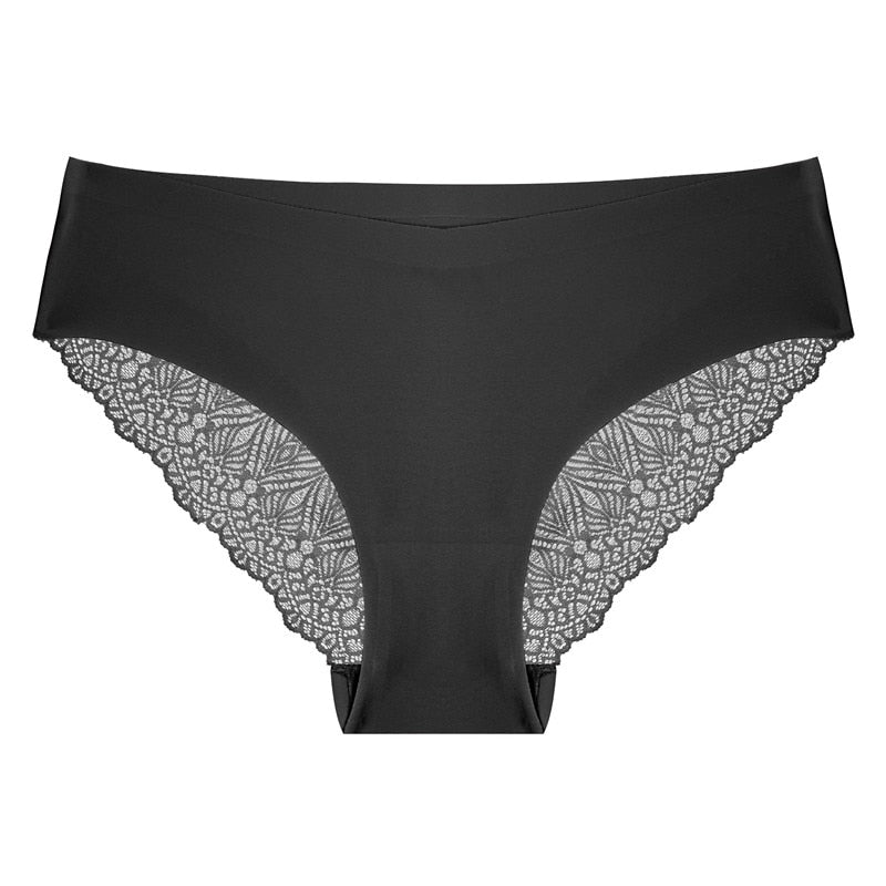 Lace trim seamless panties