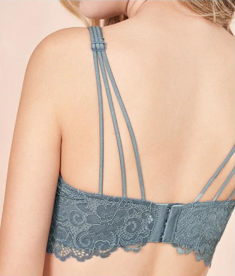 Wide strap lace bra