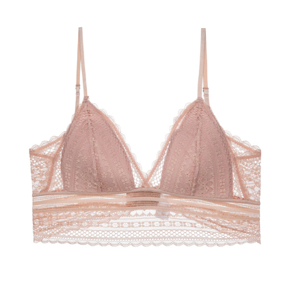 Lace triangle backless bra
