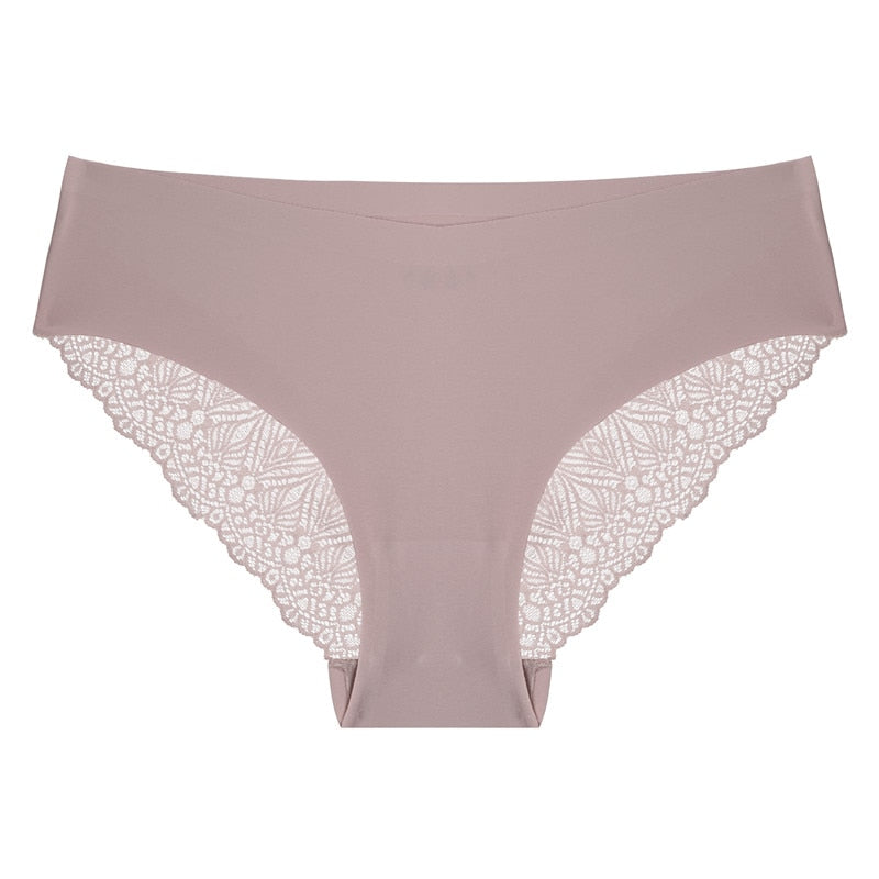 Lace trim seamless panties