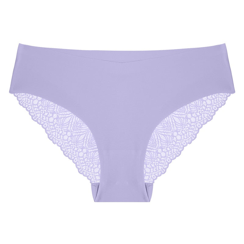 Lace trim seamless panties