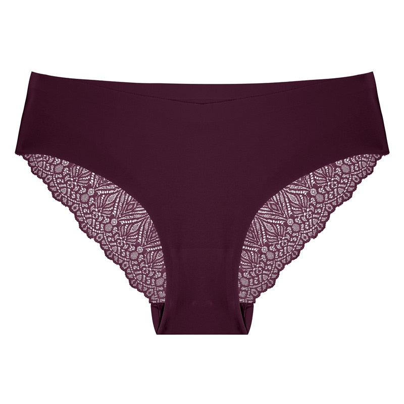 Lace trim seamless panties