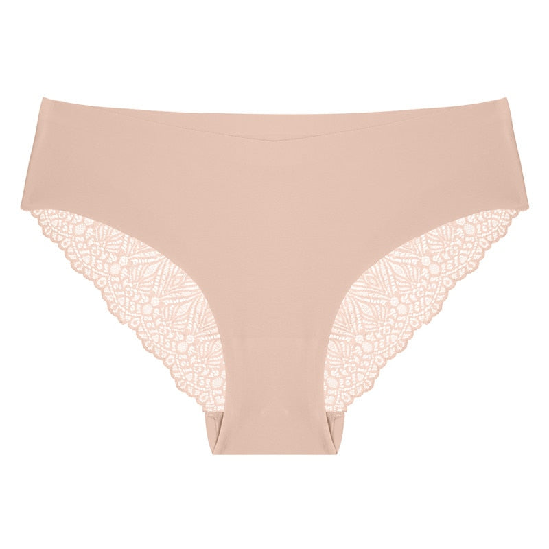 Lace trim seamless panties