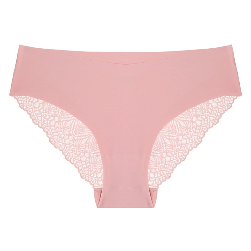 Lace trim seamless panties
