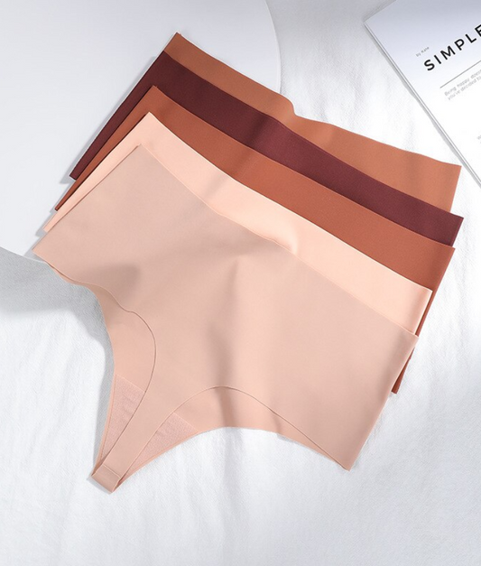 High-rise invisible ice silk thong