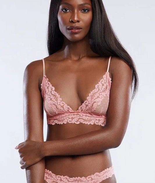 Sheer mesh and lace bra