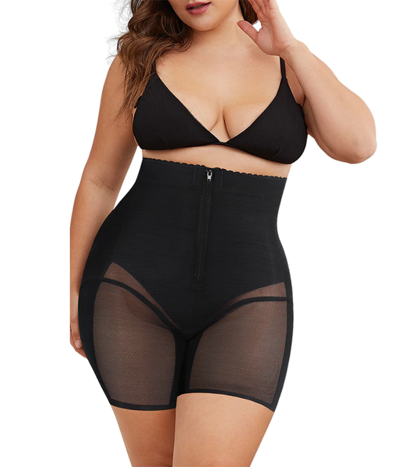 High-Waisted Transparent Shapewear Shorts